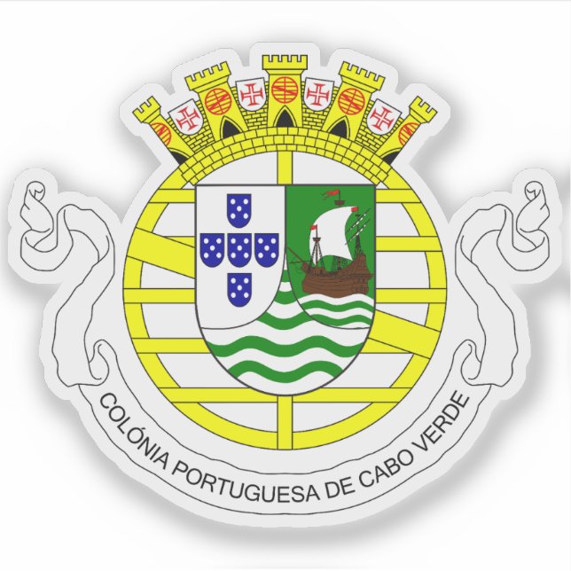 Pegatina Escudo de Cabo Verde portugués (1935-1951) (Anverso)