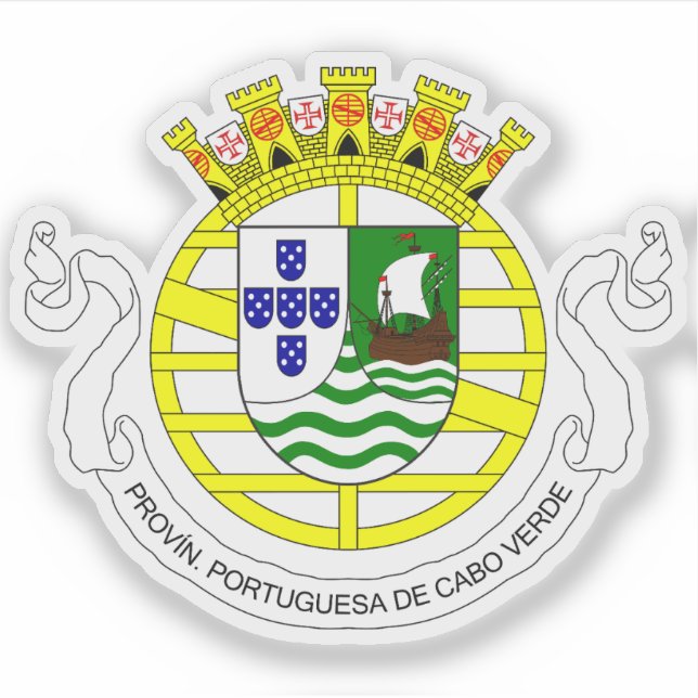 Pegatina Escudo de Cabo Verde portugués (1951-1975) (Anverso)