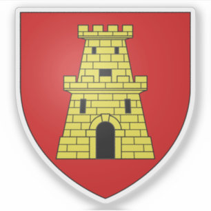 Pegatina Escudo de Caen, Calvados, Normandía, Francia