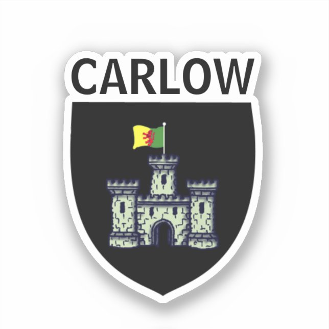 Pegatina Escudo de Carlow (ciudad), República de Irlanda (Anverso)