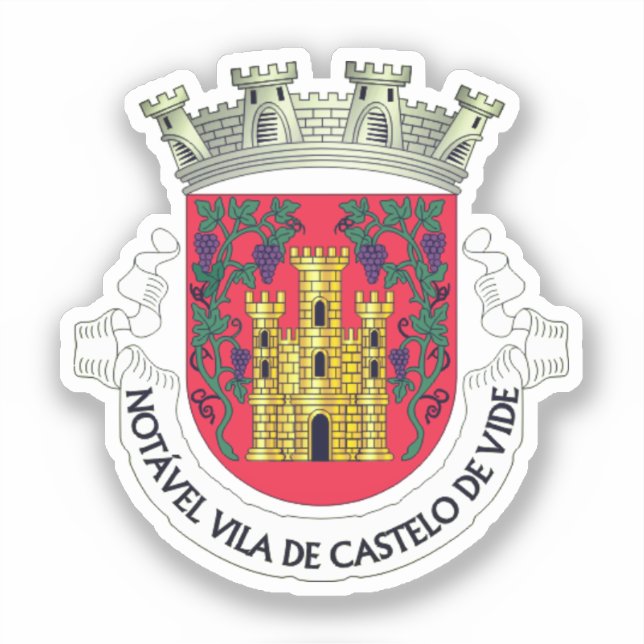 Pegatina Escudo de Castelo de Vide, Portugal (Anverso)
