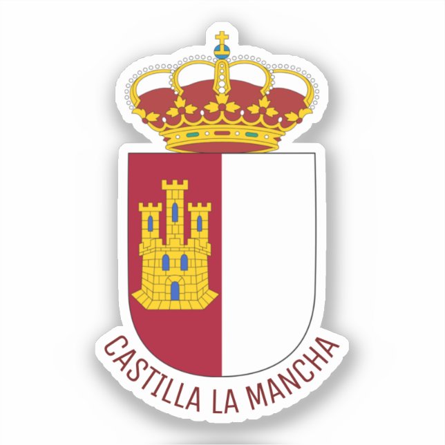 Pegatina Escudo de Castilla La Mancha - España (Anverso)