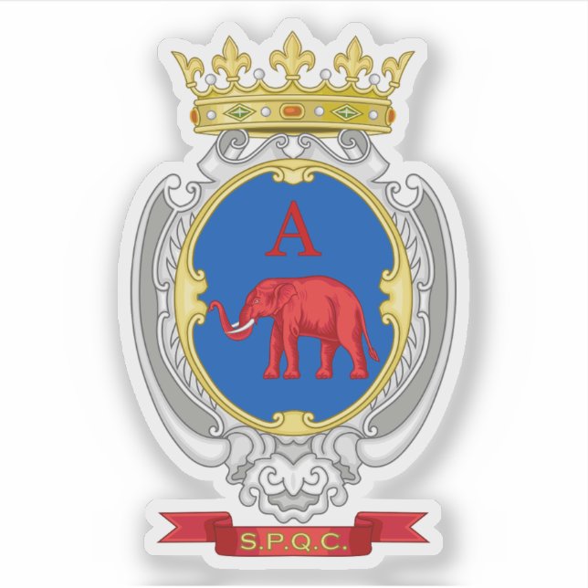 Pegatina Escudo de Catania (Italia) (Anverso)
