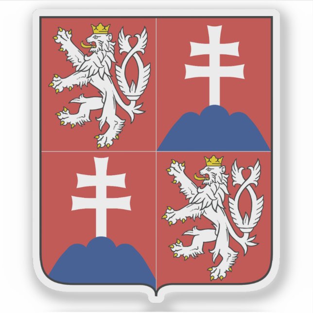 Pegatina Escudo de Checoslovaquia (1918-'39,1945-'92) (Anverso)