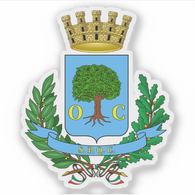 Pegatina Escudo de Civitavecchia (Italia) (Anverso)