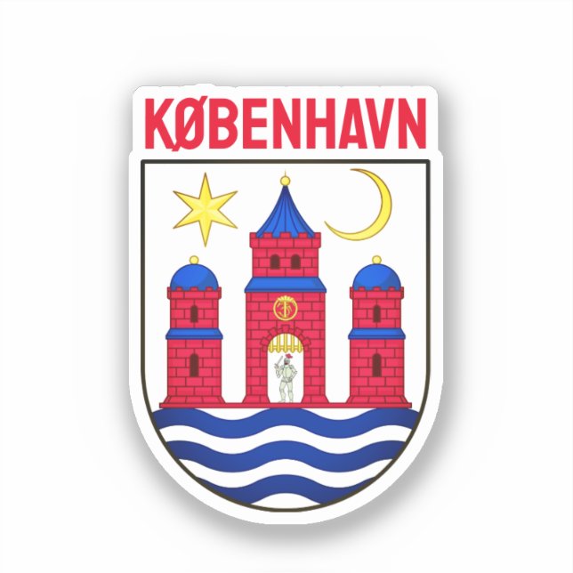 Pegatina Escudo de Copenhague - DINAMARCA (Anverso)