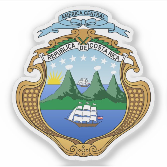 Pegatina Escudo de Costa Rica (Anverso)