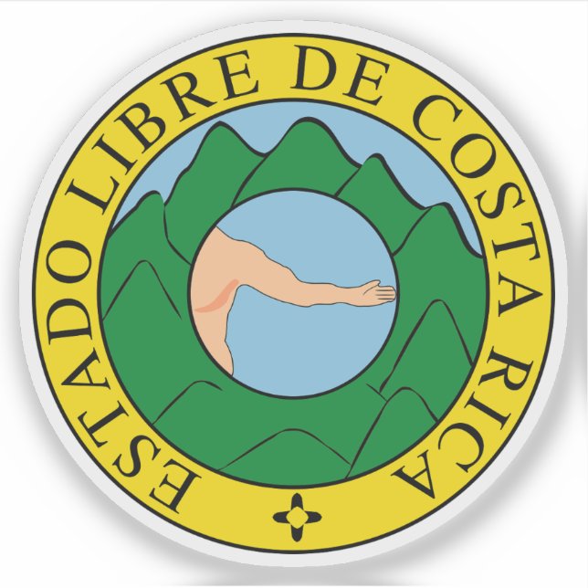 Pegatina Escudo de Costa Rica (1824-1840 y 1842-1848) (Anverso)