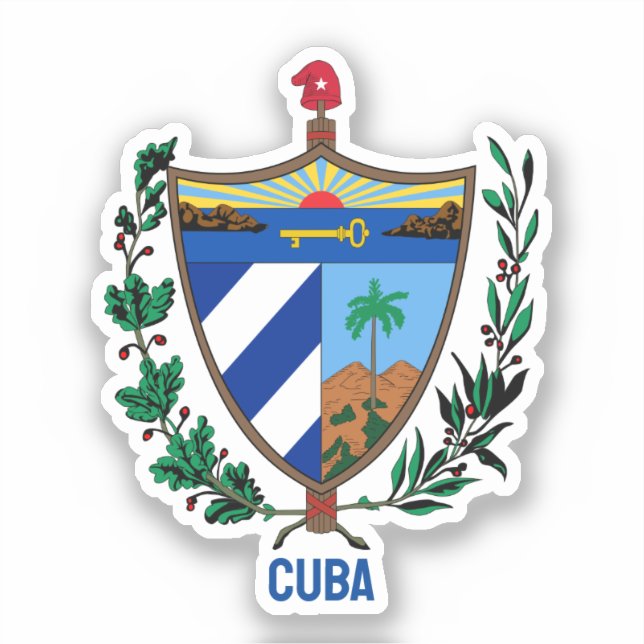 Pegatina Escudo de Cuba (Anverso)