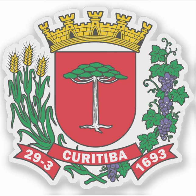 Pegatina Escudo de Curitiba (Brasil) (Anverso)
