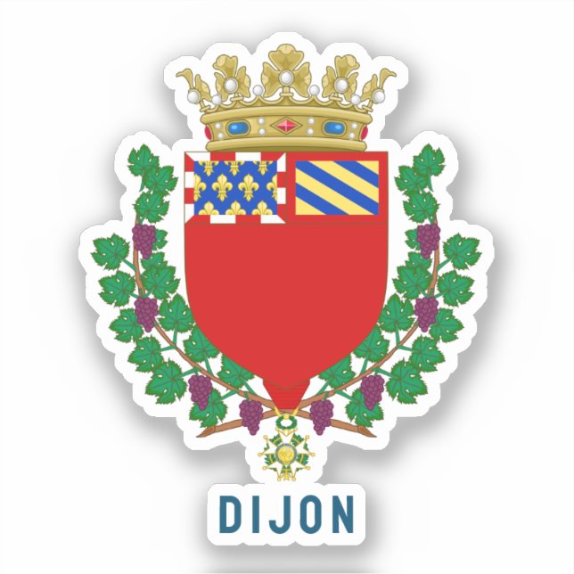 Pegatina Escudo de Dijon, Francia (Anverso)