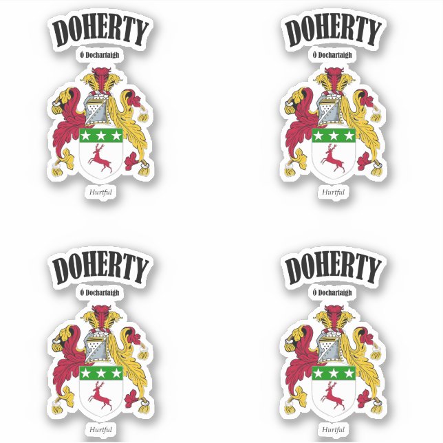 Pegatina Escudo de Doherty Traducción y significado irlandé (Anverso)