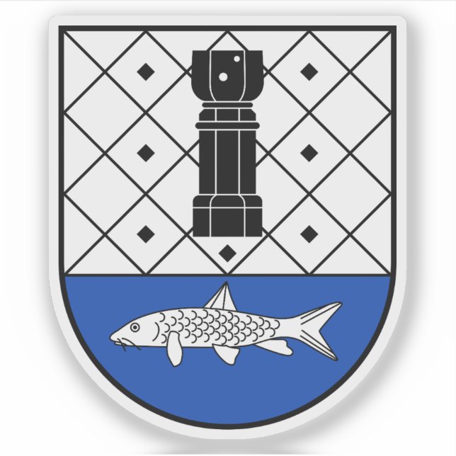 Pegatina Escudo de Feldbach, Estiria, Austria (Anverso)