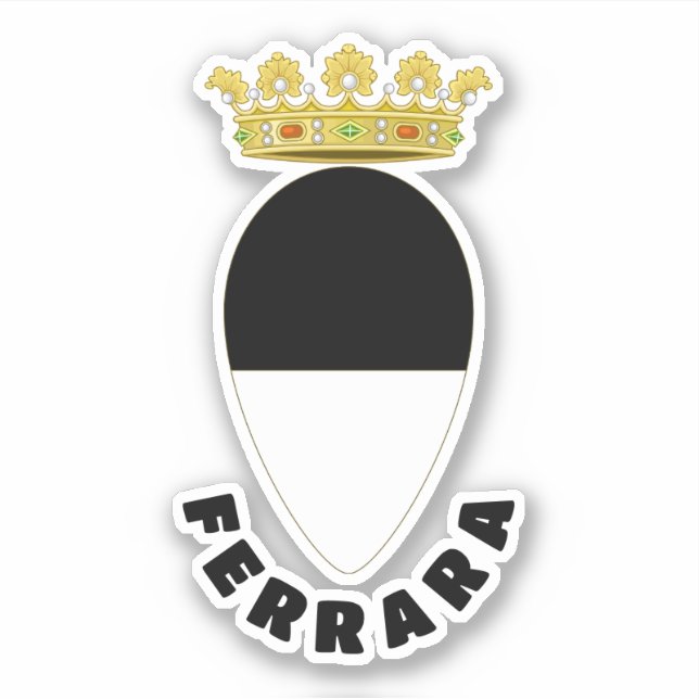 Pegatina Escudo de Ferrara, ITALIA (Anverso)
