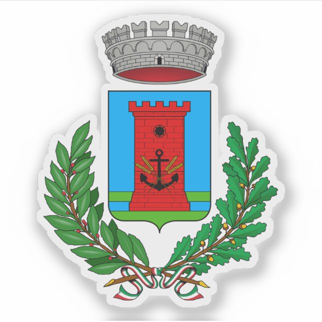 Pegatina Escudo de Fiumicino (Italia) (Anverso)