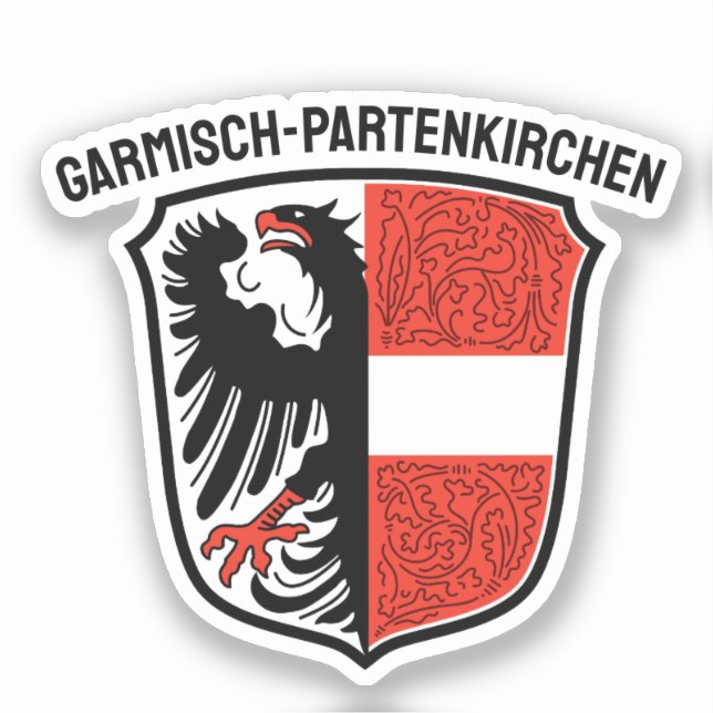 Pegatina Escudo de Garmisch-Partenkirchen, Alemania (Anverso)