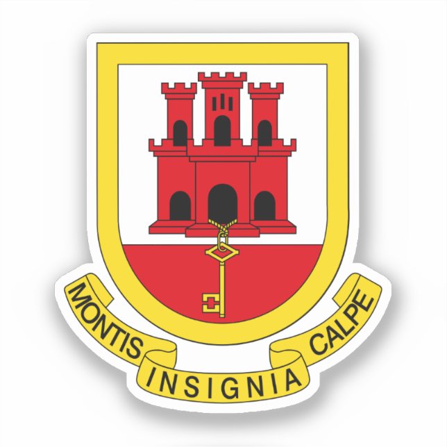 Pegatina Escudo de Gibraltar (Anverso)