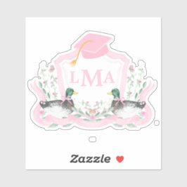 Pegatina Escudo de Graduación en Monograma del Pato Mallard