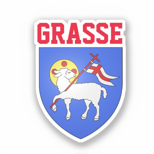 Pegatina Escudo de Grasse - Alpes-Maritimes (FR) (Anverso)