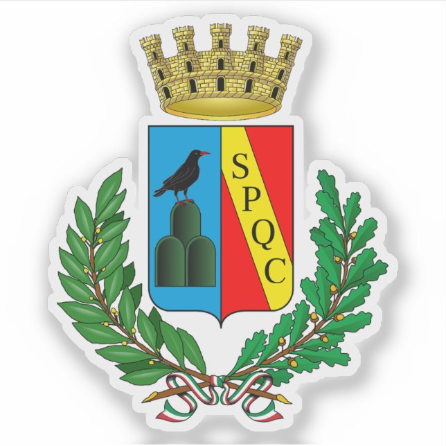 Pegatina Escudo de Guidonia Montecelio, Italia (Anverso)