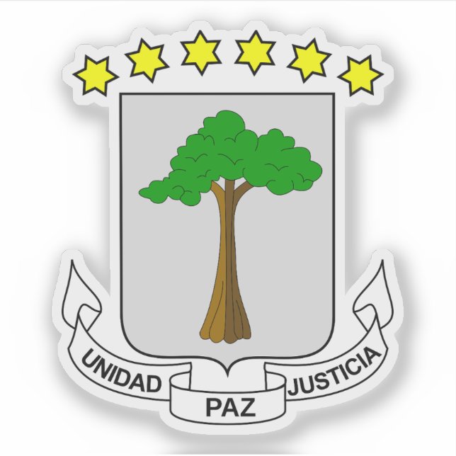 Pegatina Escudo de Guinea Ecuatorial (Anverso)