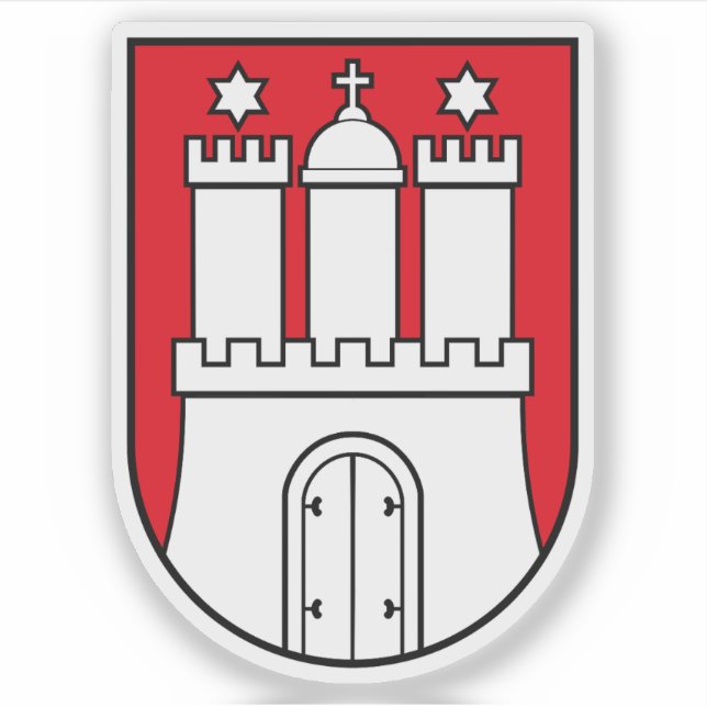 Pegatina Escudo de Hamburgo (Alemania) (Anverso)