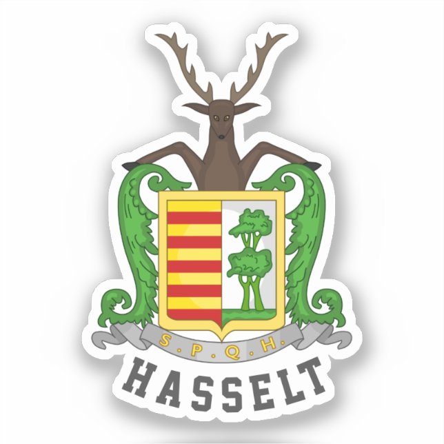 Pegatina Escudo de Hasselt, Bélgica (Anverso)