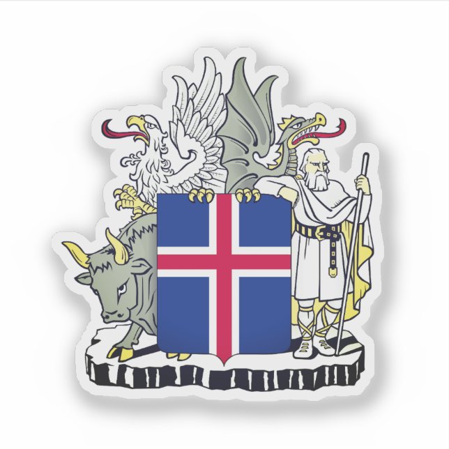 Pegatina Escudo de Islandia (Anverso)