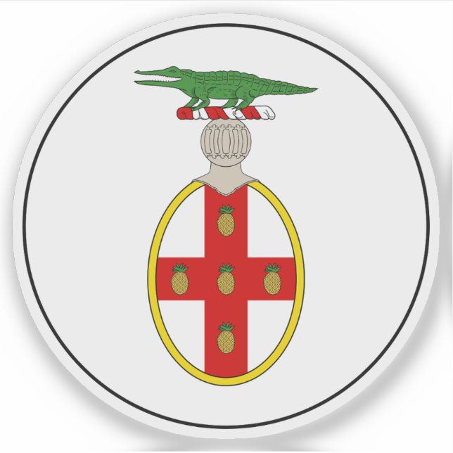Pegatina Escudo de Jamaica (1875-1906) (Anverso)