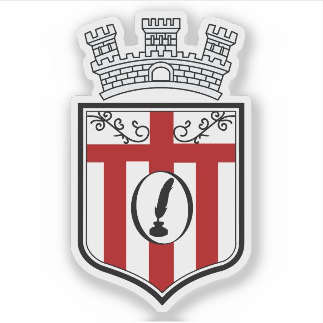 Pegatina Escudo de Korçë (Albania) (Anverso)