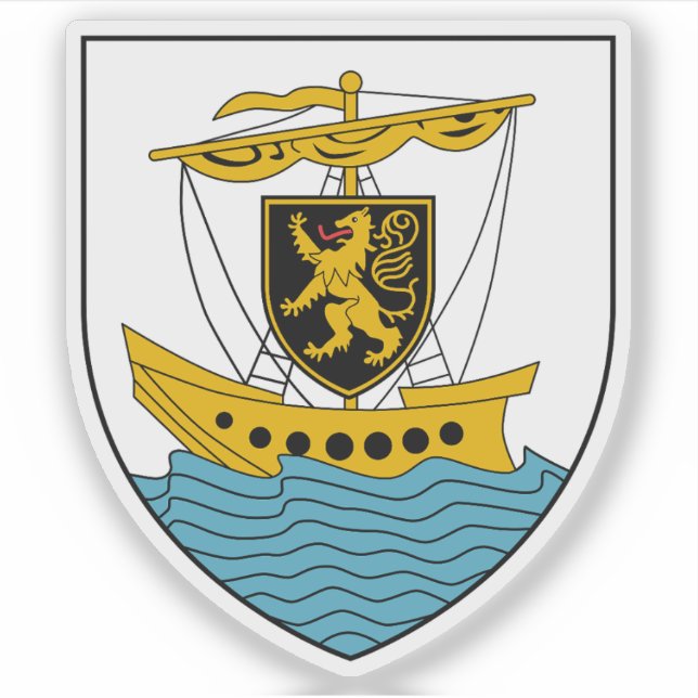 Pegatina Escudo de la ciudad de Galway (Anverso)