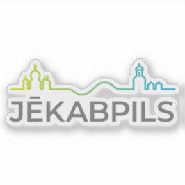 Pegatina Escudo de la ciudad de Jēkabpils, Letonia