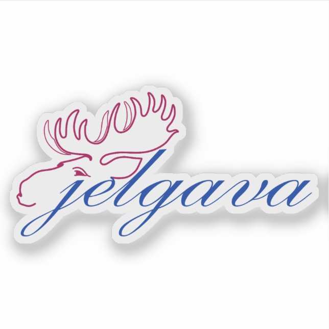 Pegatina Escudo de la ciudad de Jelgava, Letonia (Anverso)