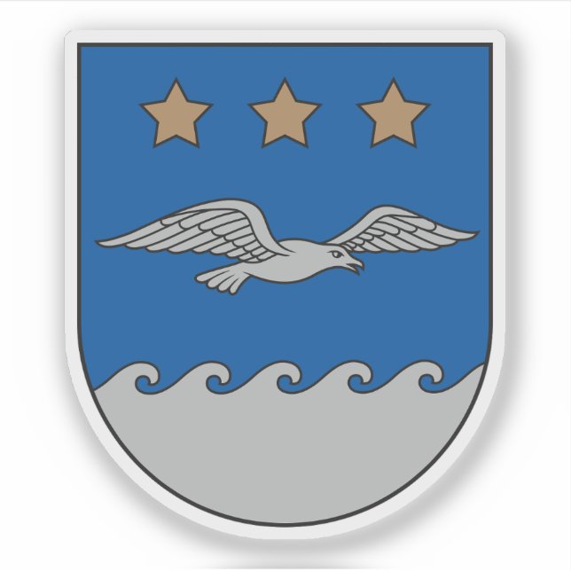 Pegatina Escudo de la ciudad de Jūrmala, Letonia (Anverso)