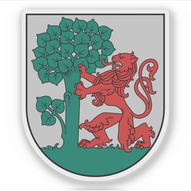 Pegatina Escudo de la ciudad de Liepāja, Letonia (Anverso)