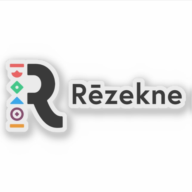 Pegatina Escudo de la ciudad de Rēzekne, Letonia (Anverso)