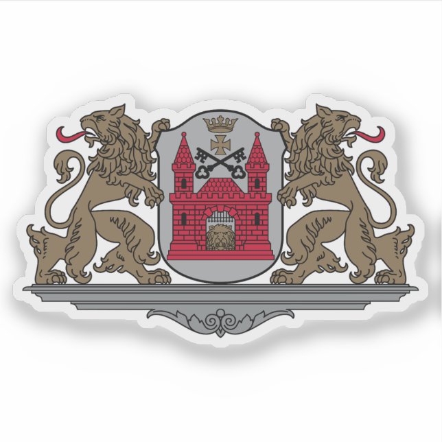 Pegatina Escudo de la ciudad de Riga, Letonia (Anverso)