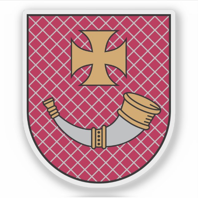 Pegatina Escudo de la ciudad de Ventspils, Letonia (Anverso)