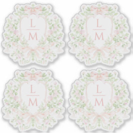 Pegatina Escudo de la hoja dulce con arcos rosados | Boda d