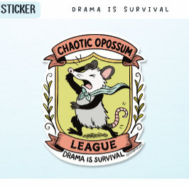 Pegatina Escudo de la Liga Chaótica Opossum con divertido d