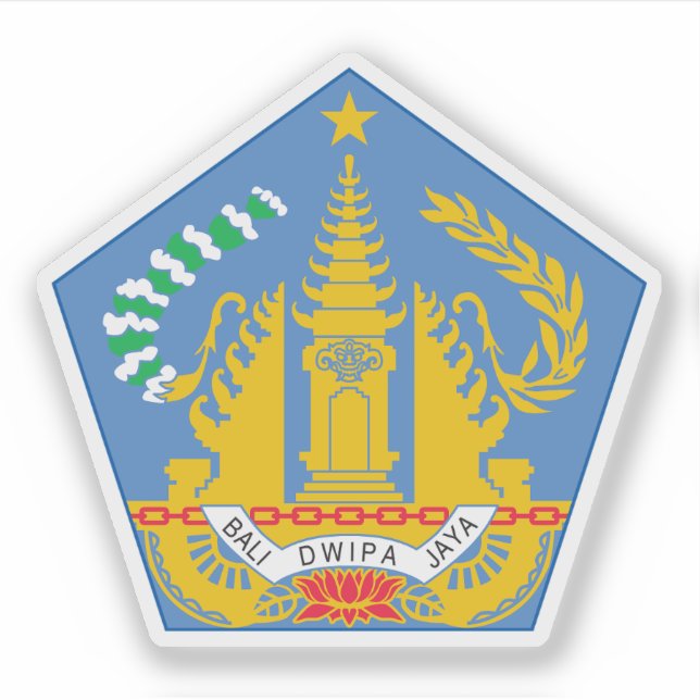 Pegatina Escudo de la provincia de Bali, Indonesia (Anverso)