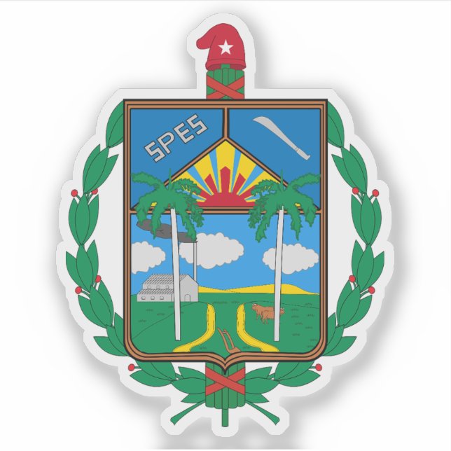 Pegatina Escudo de la provincia de Camaguey, Cuba (Anverso)