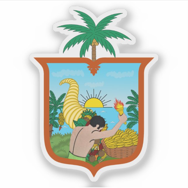 Pegatina Escudo de la provincia de Esmeraldas, Ecuador (Anverso)