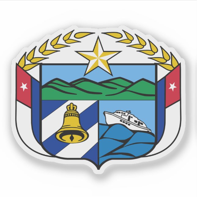 Pegatina Escudo de la provincia de Granma, Cuba (Anverso)
