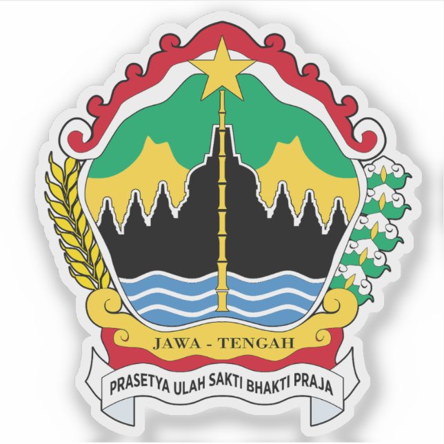 Pegatina Escudo de la provincia de Java Central, Indonesia (Anverso)
