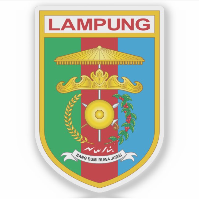 Pegatina Escudo de la provincia de Lampung, Indonesia (Anverso)