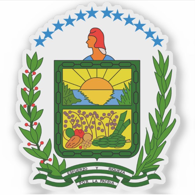 Pegatina Escudo de la provincia de Los Ríos, Ecuador (Anverso)