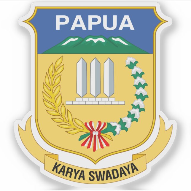 Pegatina Escudo de la provincia de Papua, Indonesia (Anverso)