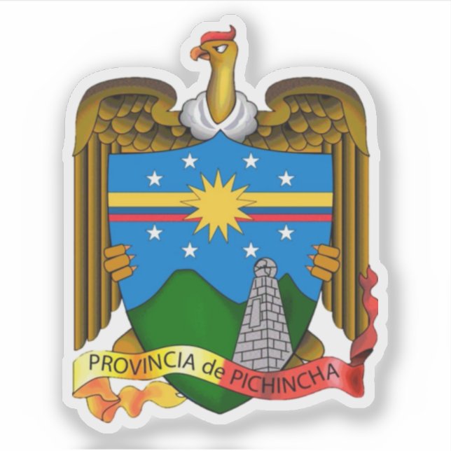 Pegatina Escudo de la provincia de Pichincha, Ecuador (Anverso)
