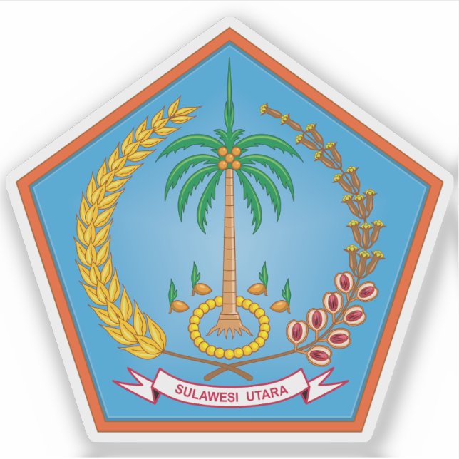 Pegatina Escudo de la provincia de Sulawesi Septentrional ( (Anverso)